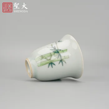 Shengda seramik çay bardağı el yapımı pastel bambu Ana Bardak Jingdezhen el yapımı çay seti çay bardağı kaya çay kokulu bardak