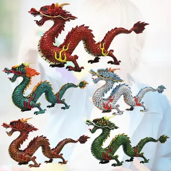 Simülasyon Ejderha Modeli Çin Mitolojik Ejderha Hayvanlar Modeli Kırmızı Ejderha Phoenix Hayvan Action Figure Çocuk Oyuncak