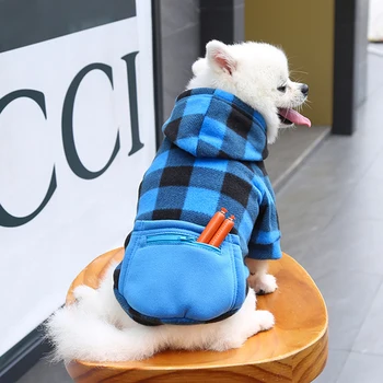 Sonbahar Kış Pet Köpek Kostüm Köpek Giysileri Sıcak Jumper Kazak Köpek Hoodie Ceket Arka Cepler İle İki Bacaklı Pet Kazak Kaynağı