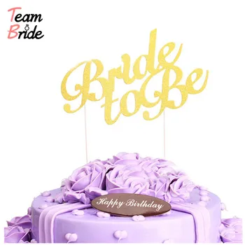 Takım Gelin Gelin Olmak Kek Topper Düğün Cupcakes Bayrak parlak kağıt Bekarlığa Veda Düğün Nişan Parti Dekor Gelin Duş