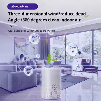 Taşınabilir LED HEPA Filtre Hava Temizleyici İyonlaştırıcı Duman Koku Giderici Koku Temizleyici Ev