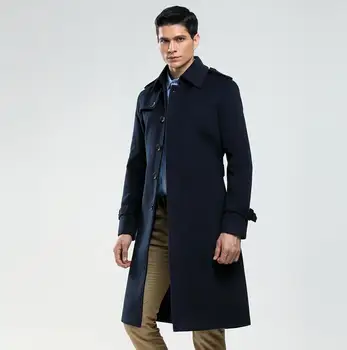 Tek göğüslü yün ceket erkekler trençkotlar uzun kollu palto erkek kaşmir ceket casaco masculino ingiltere sonbahar kış