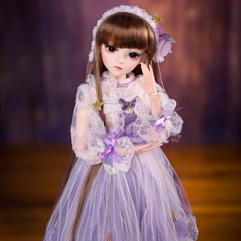 UCanaan 60 CM Prenses Bebek 1/3 Kız BJD Bebek Tam Kıyafetler Elbise Peruk Makyaj El yapımı Oyuncaklar Çocuklar Için