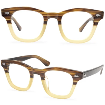 Vintage Gözlük Yüksek Kaliteli Asetat Optik Gözlük erkek Tasarımcı Lüks Marka Gözlük