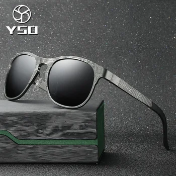 YSO Güneş Gözlüğü Erkekler Polarize UV400 Alüminyum Magnezyum Çerçeve HD Lens güneş gözlüğü sürüş gözlükleri Kare Aksesuarları Erkekler İçin 8608