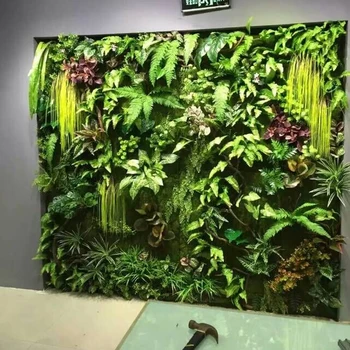 Yapay Plastik Çim Yaprakları Simülasyon Sahte Bitkiler Duvar Asılı Ev Dekor Plastik Çim Yapay Bitkiler Süslemeleri
