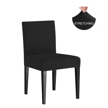 Yemek Sandalyesi Slipcovers Streç Jakarlı Polyester Spandex Anti-Leke Yıkanabilir Yemek Odası İçin Düşük Kısa sırtlı sandalye