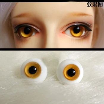 Yeni 14mm 16mm Tatlı Sarı Renk Gözbebekleri BJD AOD DOD Bebek Dollfie Cam Gözler Kıyafet