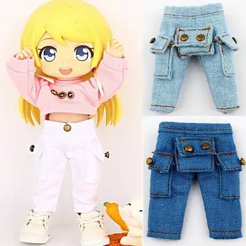 Yeni 4 Renkler OB11 Bebek oyuncak bebek giysileri Aksesuarları Moda Kot Pantolon Bebek Pantolon Bebek Pantolon oyuncak bebek giysileri