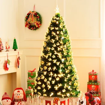 Yeni Sıcak satış Yüksek dereceli Fiber Noel ağacı led ışık Lüks Dekorasyon Paketi Süsler Ev Navidad Arboles Bitkiler
