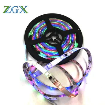 ZGX Tam renkli WS2811 5050 RGB LED Şerit ışık Dekor tira Bant lambası neon ışıkları ıp su geçirmez diyot şerit 12V adaptör seti
