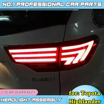 araba aksesuarları park lambaları-Toyota Highlander 2015 2016 için LED Kuyruk Lambası arka bagaj lambası kapağı drl + sinyal + fren + ters