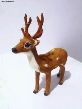 simülasyon sika geyik yaklaşık 15x4x16 cm sert model oyuncak polietilen ve kürkler geyik el sanatları ev dekorasyon hediye s1547