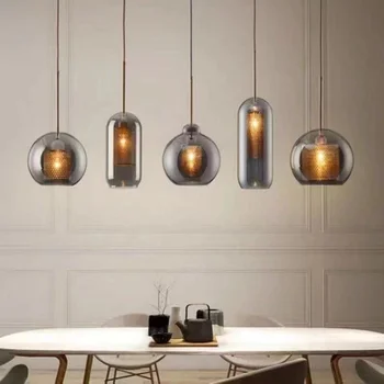siyah kolye lamba iskandinav otel daire kuş kafesi kolye ışık avize yemek odası vintage ampul lamba