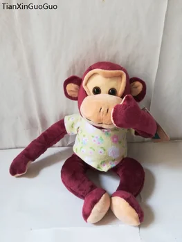 yaklaşık 24 cm karikatür maymun peluş oyuncak giyinmiş bez maymun bebek yumuşak oyuncak noel hediyesi s2213