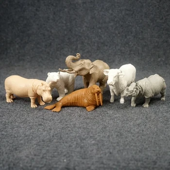 Çocuk oyuncakları Simülasyon vahşi hayvanlar Fil gergedan beyaz modeli hayvan miaoen waiwai Çocuk Hediyeler