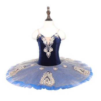 Özel Bale Kraliyet Mavi Çiçek Sert Tül Klasik Bale Tutu Elbiseler Paquita Grand Pas Çocuk Yetişkin İçin