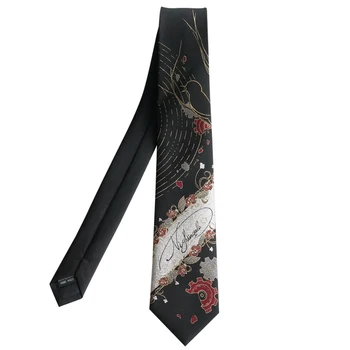 Ücretsiz Kargo Yeni Erkek erkek Orijinal tasarım baskılı Siyah kravat öğrenciler retro hediye kravat Bülbül Bronzlaşmaya Akademi Tarzı