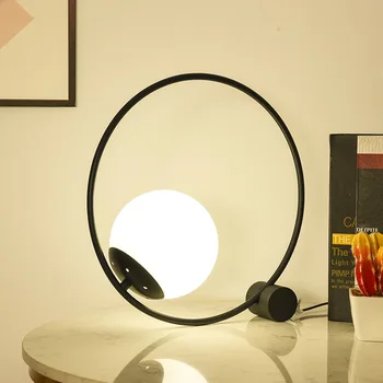 Iskandinav Led Masa Lambası Tasarımcı Demir masa lambaları Oturma Odası Yatak Odası Çalışma Dekor masa ışığı Modern Ev Cam Başucu Lambası