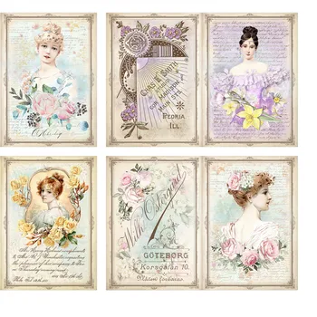 Vintage bayan Çıkartmalar El Sanatları Ve Scrapbooking çıkartmaları çocuk oyuncakları kitap Dekoratif sticker DIY Kırtasiye